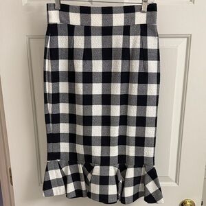 Dolce & Gabbana Black and White Buffalo Check Pencil Skirt